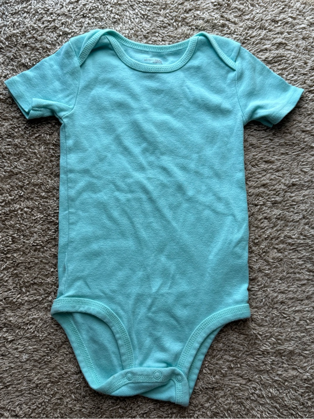 Simple Joys by Carter’s Aqua Short Sleeve Bodysuit 24M